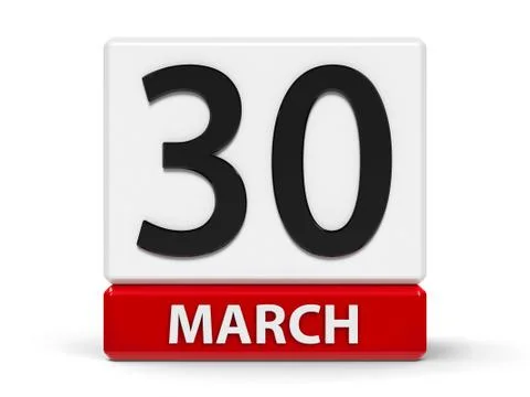 Cubes calendar 30th March Stock Illustration