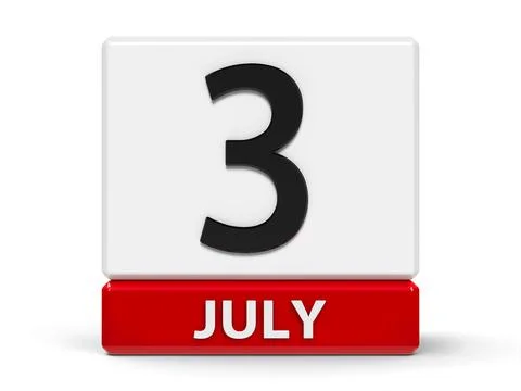 Cubes calendar 3rd July Stock Illustration