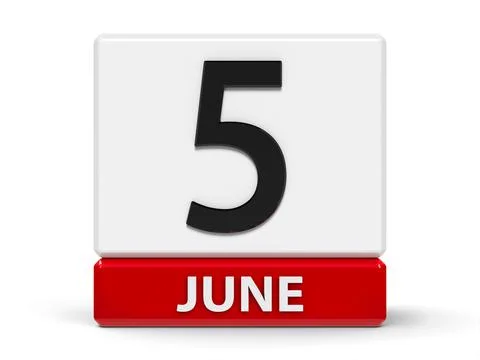 Cubes calendar 5th June Stock Illustration