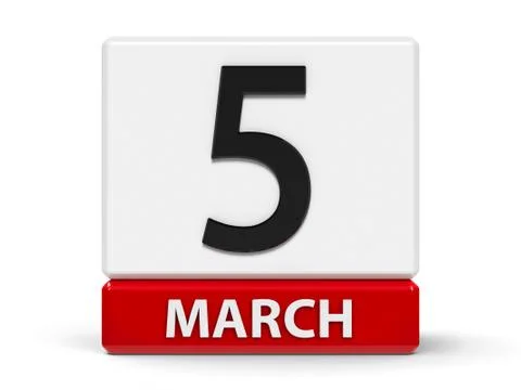 Cubes calendar 5th March Stock Illustration