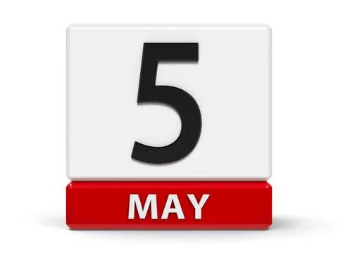 Cubes calendar 5th May Stock Illustration