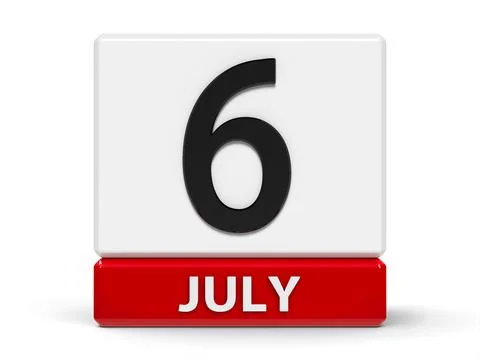 Cubes calendar 6th July Stock Illustration