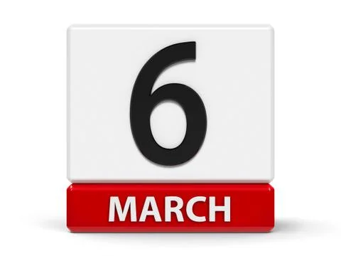 Cubes calendar 6th March Stock Illustration