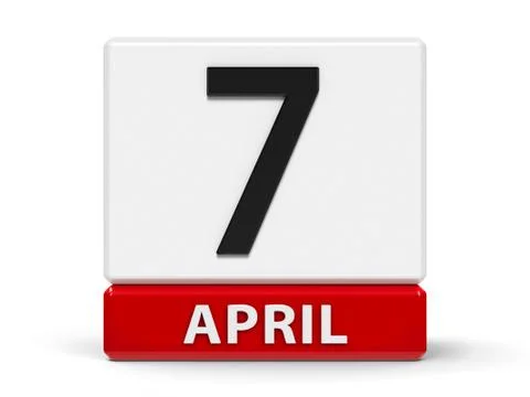 Cubes calendar 7th April Illustrazione stock