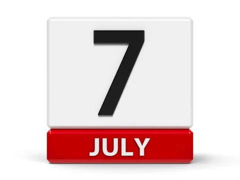 Cubes calendar 7th July Stock Illustration