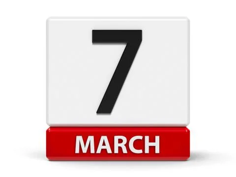 Cubes calendar 7th March Stock Illustration