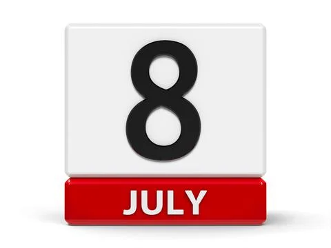 Cubes calendar 8th July Stock Illustration
