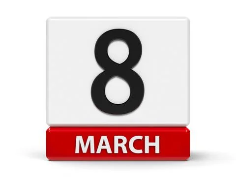 Cubes calendar 8th March Stock Illustration