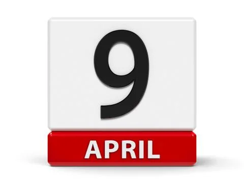 Cubes calendar 9th April Illustrazione stock