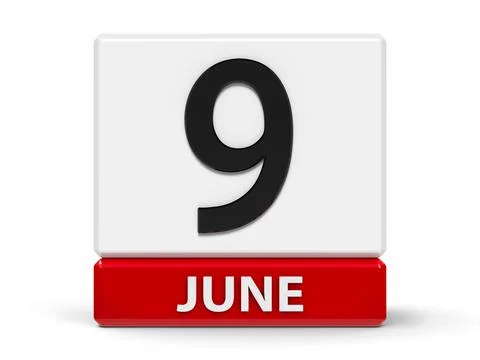 Cubes calendar 9th June Stock Illustration