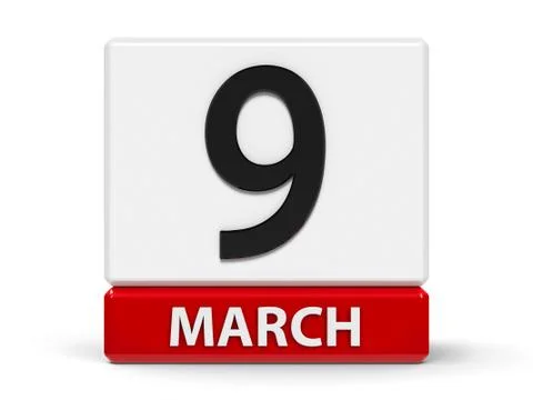 Cubes calendar 9th March Stock Illustration