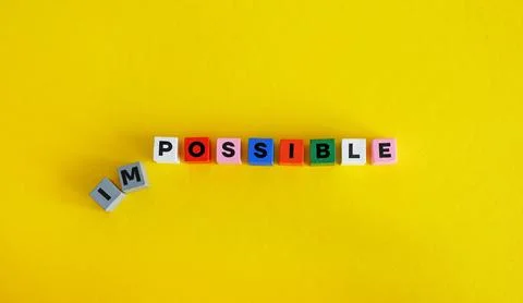 Cubes changing impossible to possible. Mindset transformation. Stock Photos