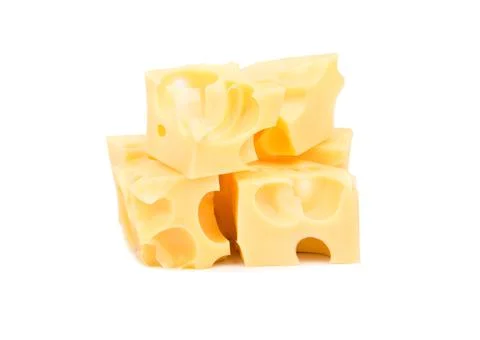 Cubes of cheese Stock Photos