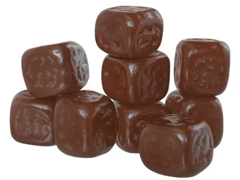 Cubes of chocolate close up Stock Photos