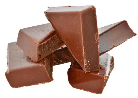 Cubes of chocolate isolated Stock Photos