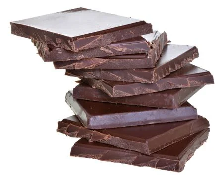 Cubes of chocolate isolated Stock-Fotos