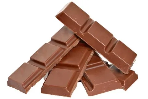 Cubes of chocolate isolated Foto stock