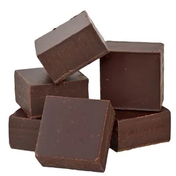 Cubes of chocolate isolated Stock Photos