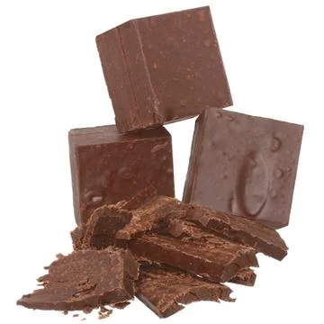 Cubes of chocolate Stock Photos