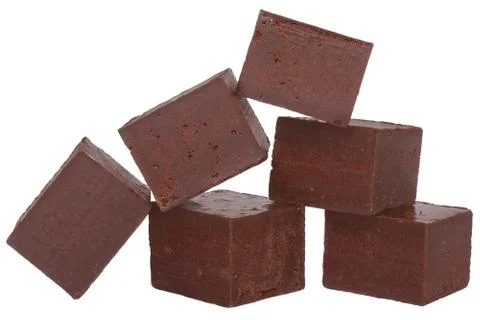Cubes of chocolate Stock Photos