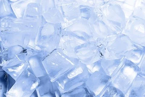 Cubes of clear ice as background, closeup Stock Photos