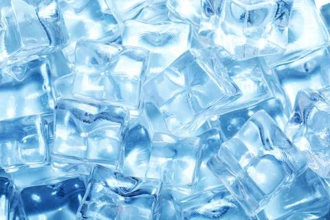 Cubes of clear ice as background, closeup Stock Photos