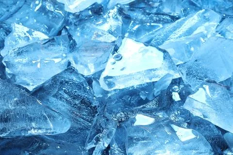 Cubes of clear ice as background, closeup Stock Photos