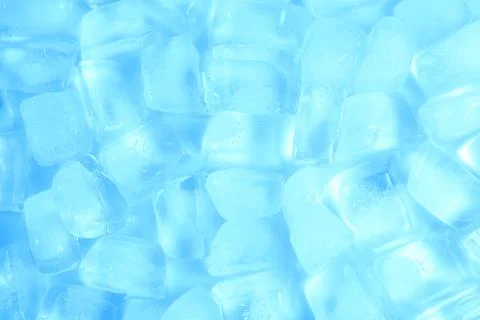 Cubes of clear ice as background, top view Stock Photos