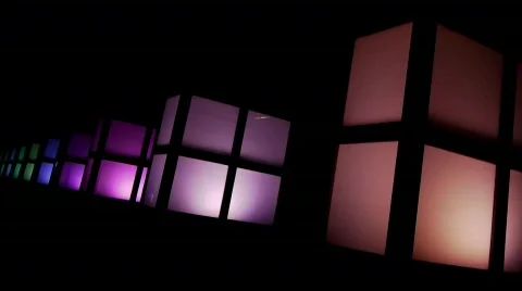 Cubes Coloured Luminated Stock Footage 812819