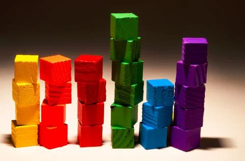 Cubes in columns Stock Photos
