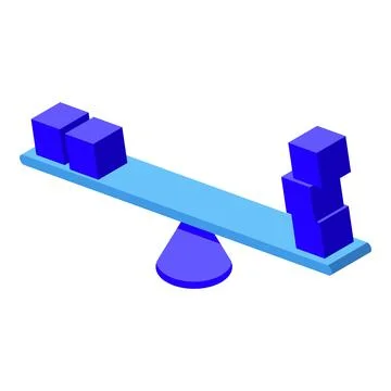 Cubes comparison icon, isometric style Illustrazione stock