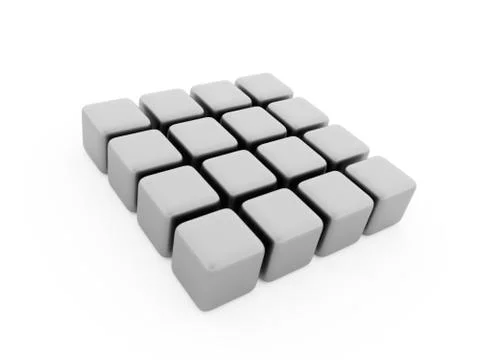 Cubes concept black and white isolated Stock Illustration