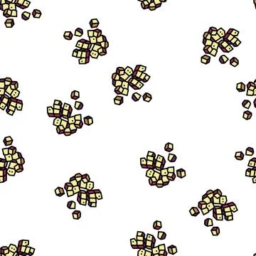 Cubes cut eggplant vector seamless pattern Stock Illustration
