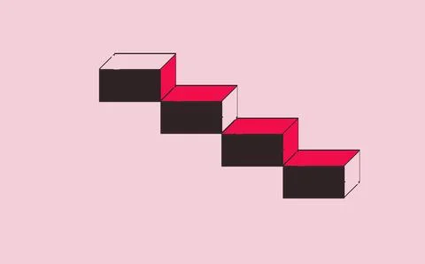 Cubes in diagonal staircase on gray background Stock Illustration