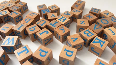 Cubes With English Letters Stock Footage 249625954