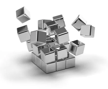 Cubes exploding Illustration