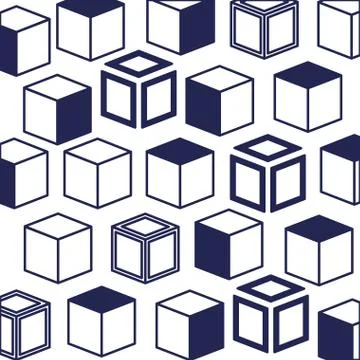Cubes figures geometrics pattern Stockillustratie