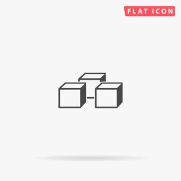 Cubes flat vector icon Stock Illustration