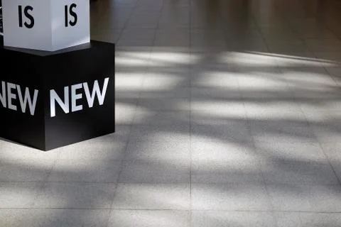 Cubes on the floor with inscriptions. Stock Photos