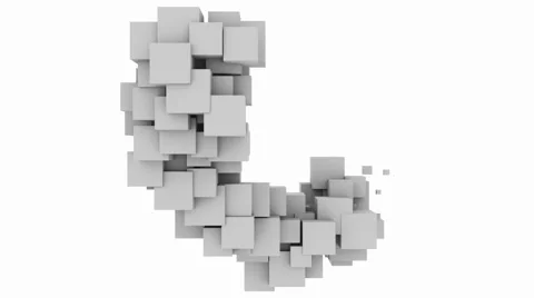 Cubes flow.3 in 1.Alpha matte Stock Footage 46422854