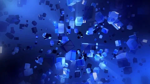 Cubes Fly in Space Video stock 109408456