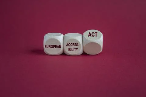 Cubes form the expression 'European Accessibility Act' Stock Photos