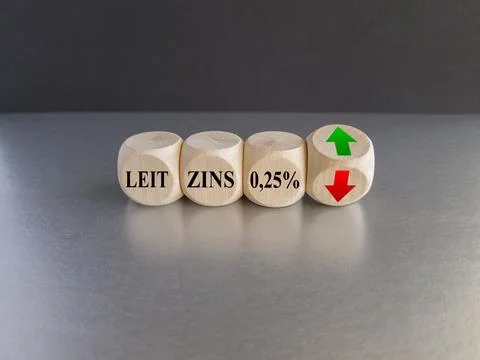 Cubes form the German expression Leitzins 0.25 percent Foto stock