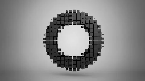 Cubes Form a Rotating Torus Stock Footage 246711820