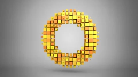 Cubes Form a Rotating Torus Stock Footage 246883018