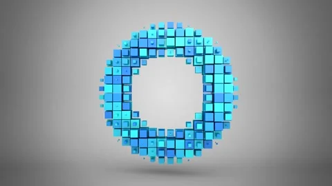 Cubes Form a Rotating Torus Stock Footage 246883047