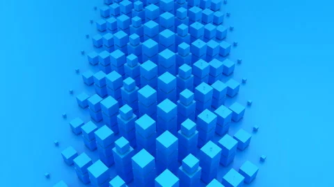 Cubes Form A Wave Stock Footage 123909819