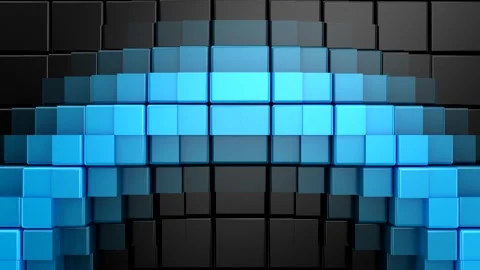 Cubes Form a Wave Stock Footage 246748443
