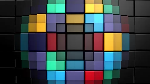 Cubes Form a Wave Stock Footage 246861757