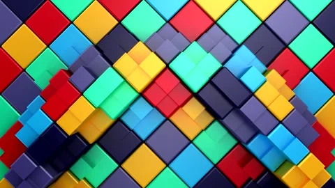 Cubes Form a Wave Stock Footage 247314003